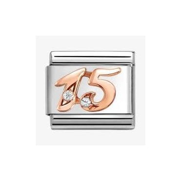 Classic Rose Gold PVD CZ 15 Charm