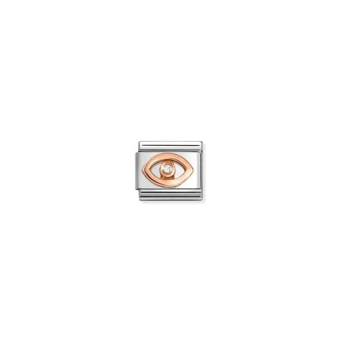 NOMINATION ITALY Classic Rose Gold PVD CZ Evil Eye Charm
