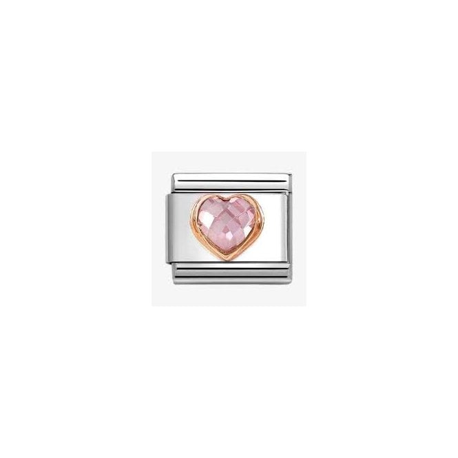 NOMINATION ITALY Classic Rose Gold PVD Pink CZ Heart Charm