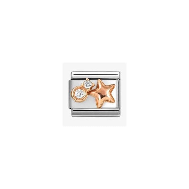 NOMINATION ITALY Classic Rose Gold PVD Star & Double CZ Charm