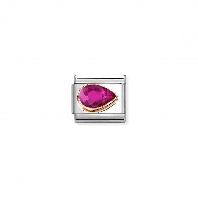 NOMINATION ITALY Classic Rose Gold Red CZ Right Drop Stone Charm