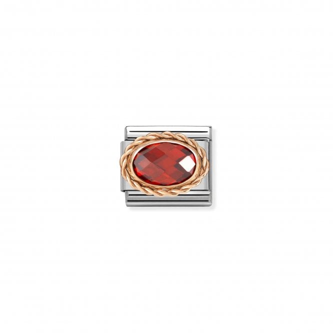 NOMINATION ITALY Classic Rose Gold Red Faceted CZ Charm