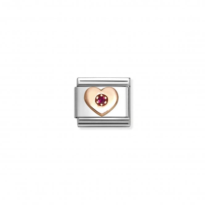 NOMINATION ITALY Classic Rose Gold Red Heart Charm