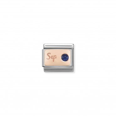 Classic Rose Gold September Sapphire Charm