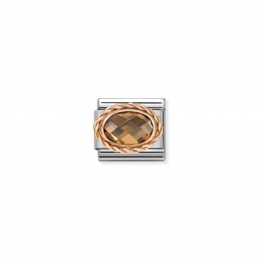 Classic Rose Gold Smokey CZ Charm