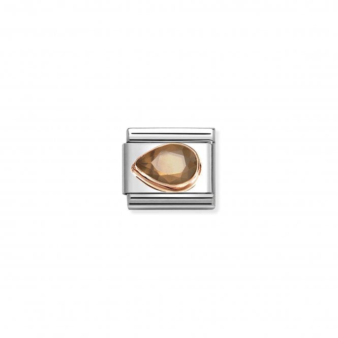 NOMINATION ITALY Classic Rose Gold Smokey CZ Left Drop Stone Charm