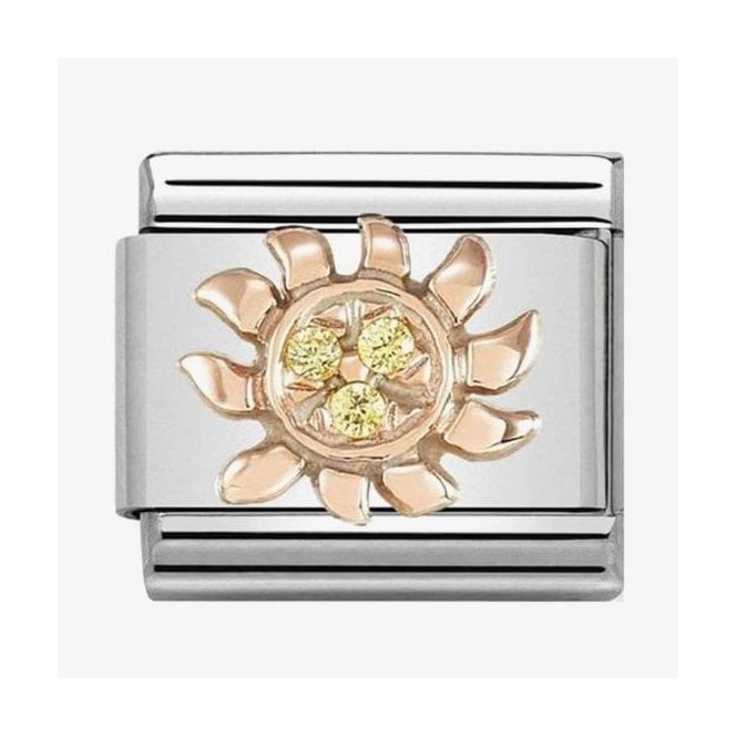 NOMINATION ITALY Classic Rose Gold Sun with Yellow CZ Charm
