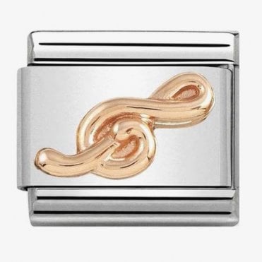 Classic Rose Gold Treble Clef Charm