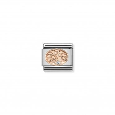 Classic Rose Gold Tree of Life with CZ Charm