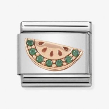 Classic Rose Gold Watermelon with CZ Charm