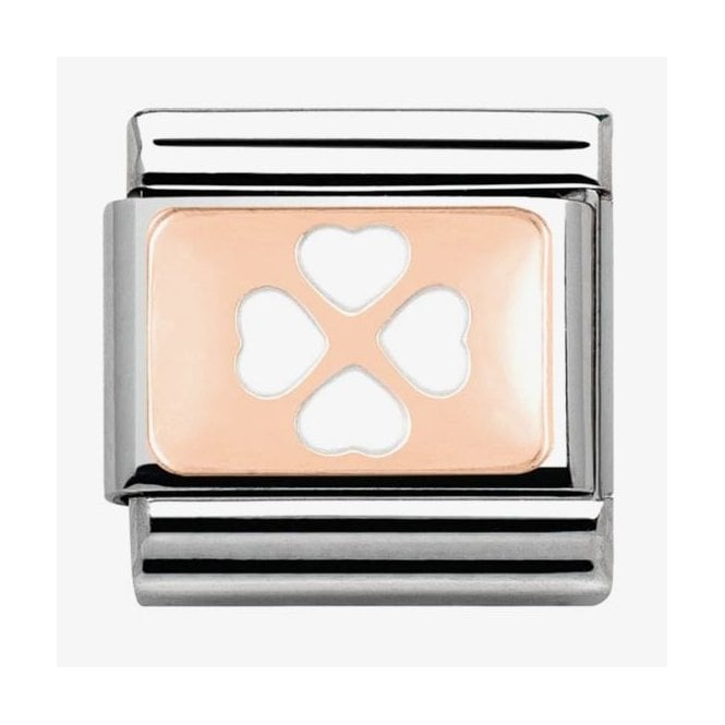 NOMINATION ITALY Classic Rose Gold White Clover Charm