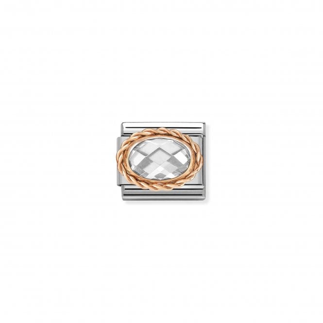 NOMINATION ITALY Classic Rose Gold White Faceted CZ Charm