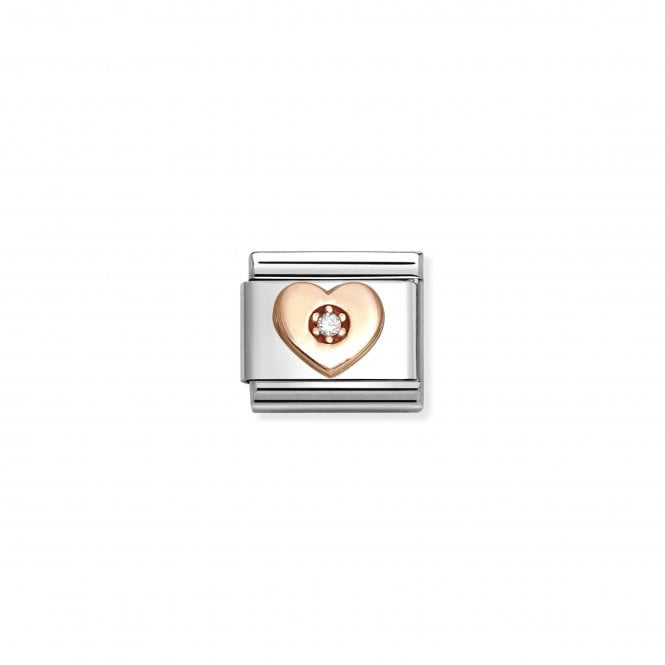 NOMINATION ITALY Classic Rose Gold White Heart Charm