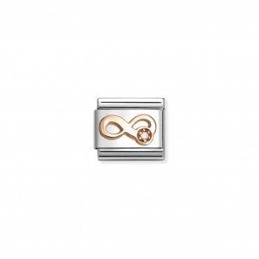 Classic Rose Gold White Infinity Charm