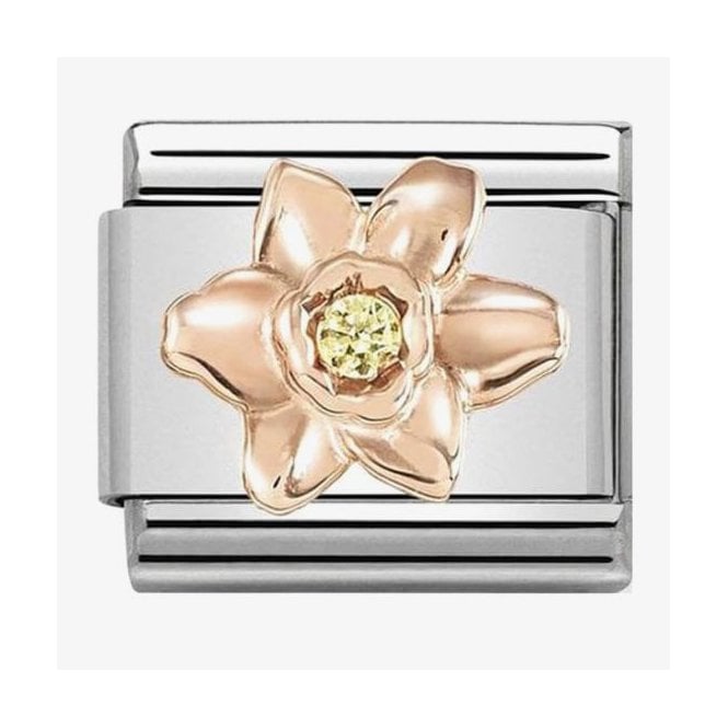 NOMINATION ITALY Classic Rose Gold Yellow CZ Daffodil Charm