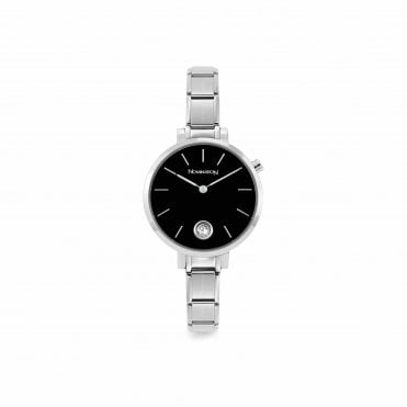 Classic Round Composable Time Black & CZ Watch