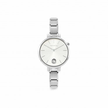Classic Round Composable Time Silver & CZ Watch