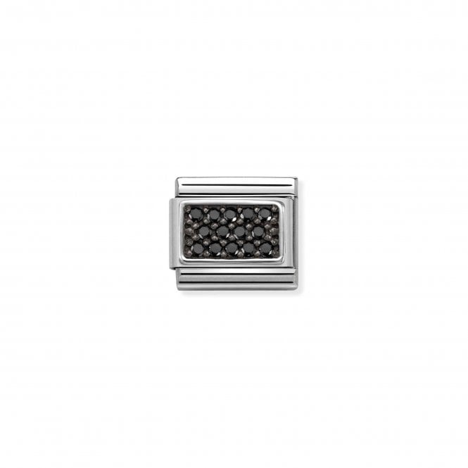 NOMINATION ITALY Classic Silver and Black CZ Charm