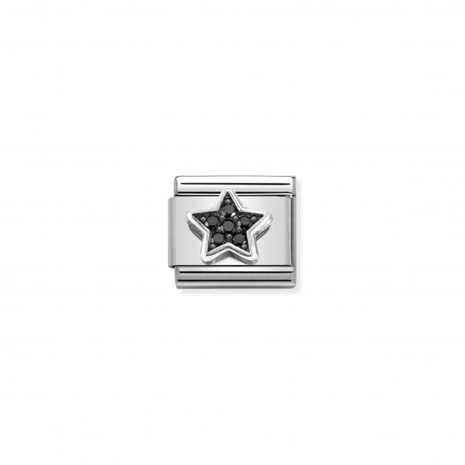 NOMINATION ITALY Classic Silver and Black CZ Star Charm