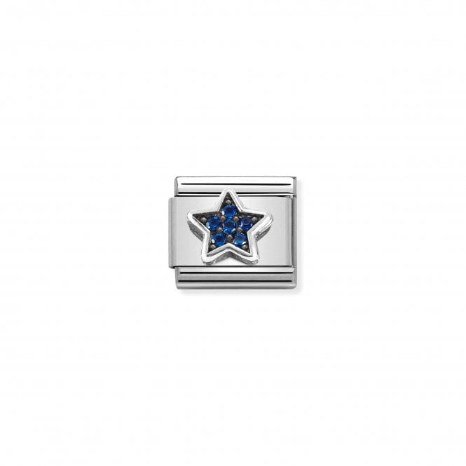 NOMINATION ITALY Classic Silver and Blue CZ Star Charm