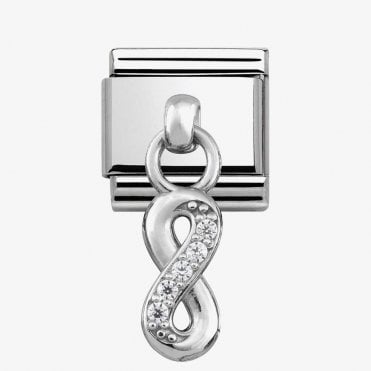 Classic Silver and CZ Infinity Pendant Charm
