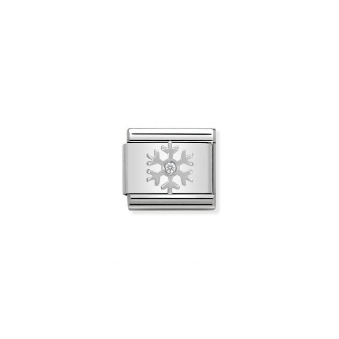 NOMINATION ITALY Classic Silver and CZ White Snowflake Charm