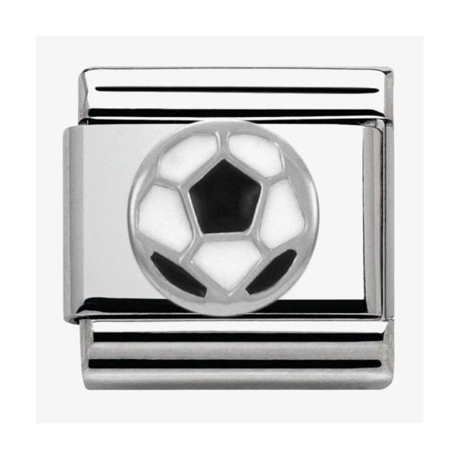 NOMINATION ITALY Classic Silver and Enamel Football Charm