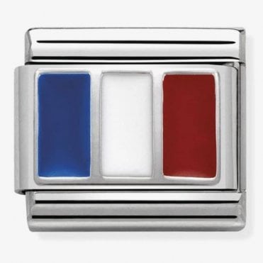 Classic Silver and Enamel France Flag Charm