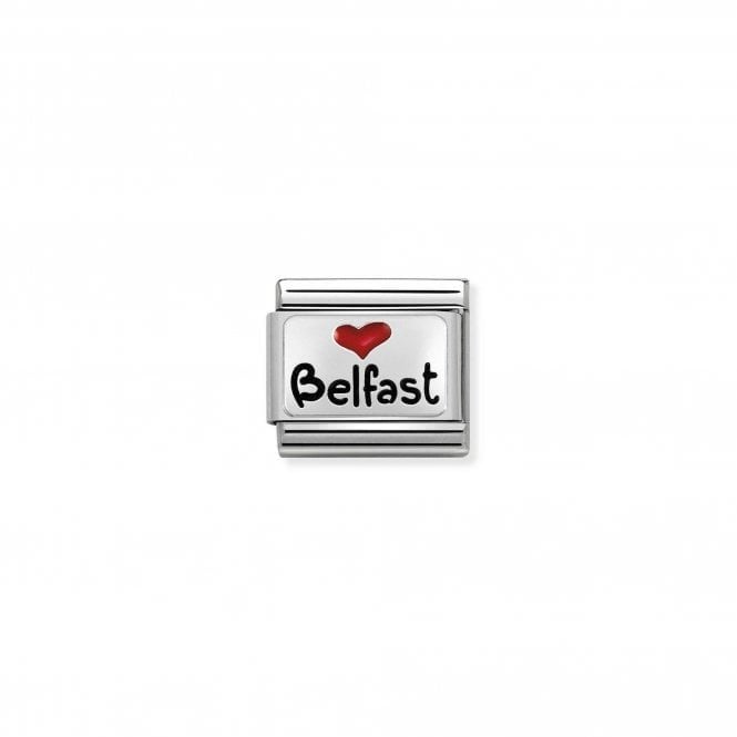 NOMINATION ITALY Classic Silver and Enamel I LOVE BELFAST Charm