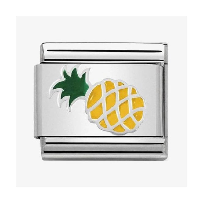 NOMINATION ITALY Classic Silver and Enamel Pineapple Charm