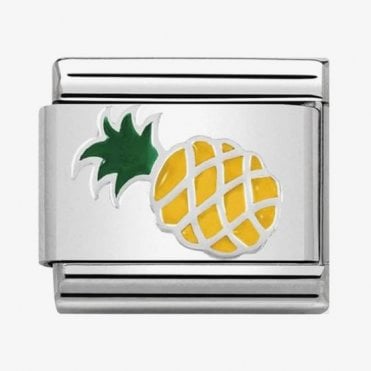 Classic Silver and Enamel Pineapple Charm