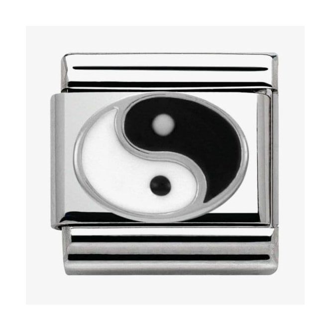NOMINATION ITALY Classic Silver and Enamel Yin Yang Charm