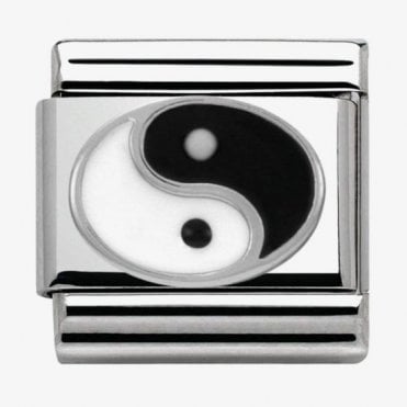 Classic Silver and Enamel Yin Yang Charm