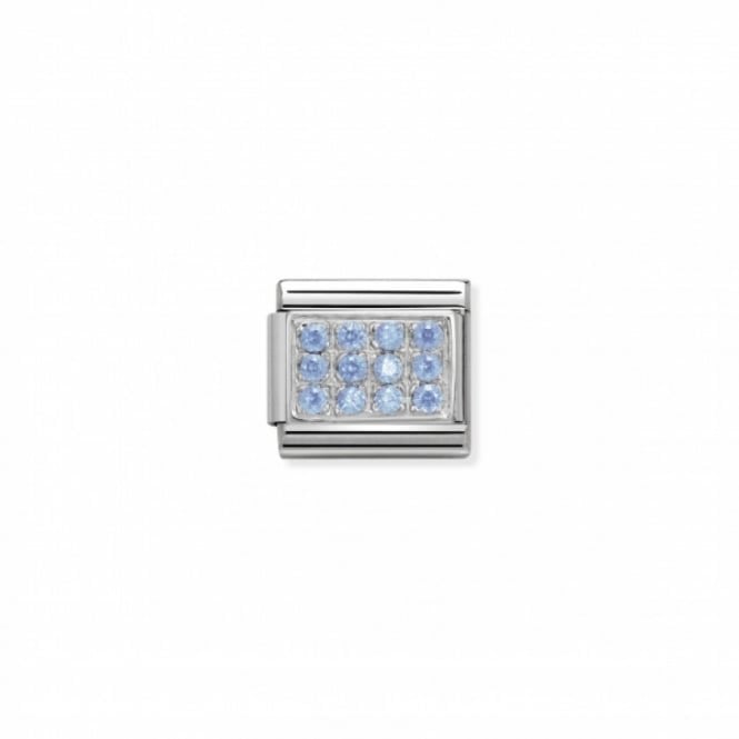 NOMINATION ITALY Classic Silver and Light Blue CZ Charm
