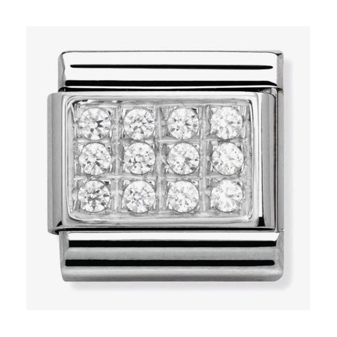 NOMINATION ITALY Classic Silver and White CZ Plate Charm