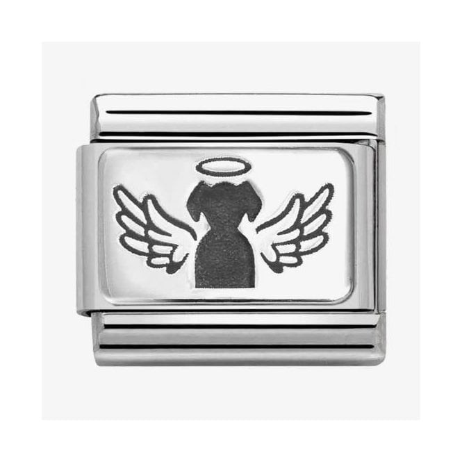 NOMINATION ITALY Classic Silver Angel Dog Plate Charm