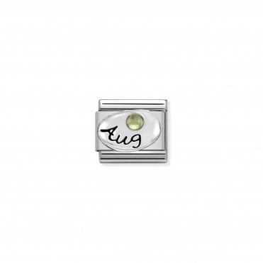Classic Silver August Peridot Charm