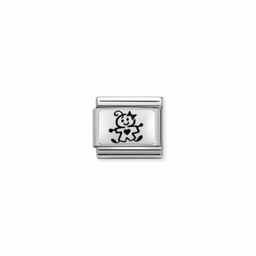 Classic Silver Baby Girl Charm