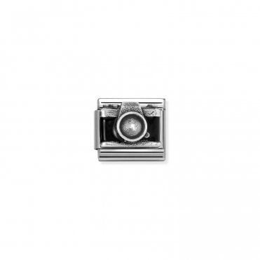 Classic Silver Black Camera Charm