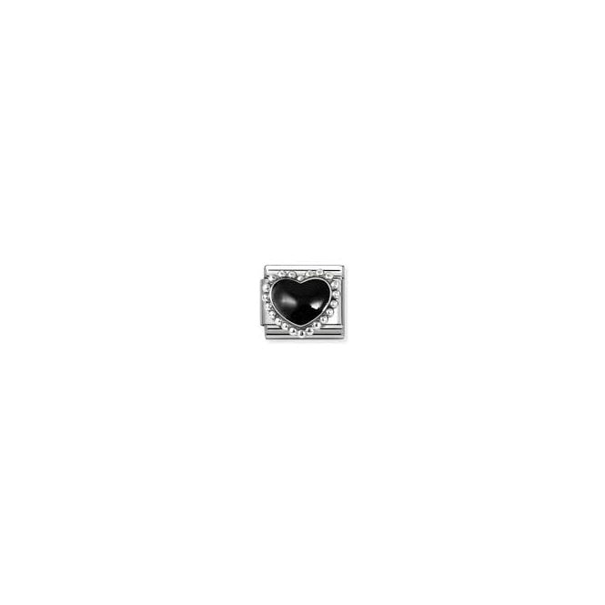 NOMINATION ITALY Classic Silver Black Heart Charm