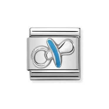 Classic Silver Blue Baby Dummy Charm