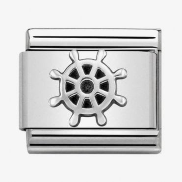 Classic Silver Boat Wheel Charm