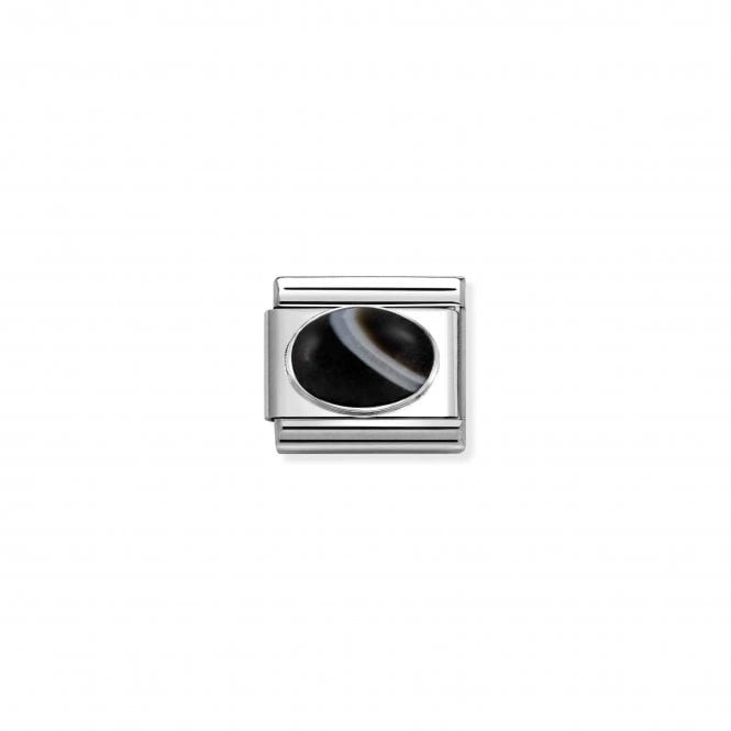NOMINATION ITALY Classic Silver Bonded Onyx Matt Stone Charm
