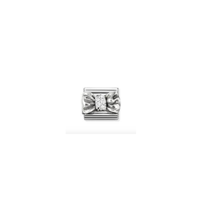 NOMINATION ITALY Classic Silver Bow with White CZ Charm