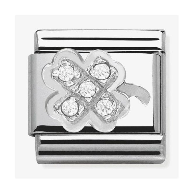 NOMINATION ITALY Classic Silver Clover with CZ Charm