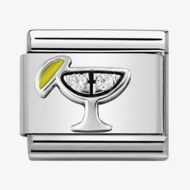 Classic Silver Cocktail with CZ Charm