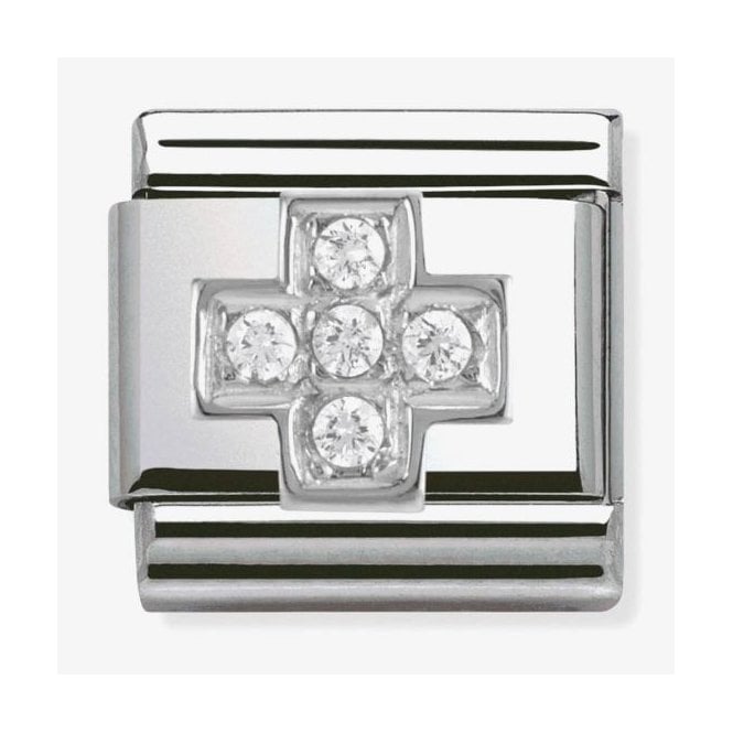 NOMINATION ITALY Classic Silver Cross with CZ Charm
