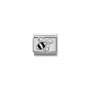 Classic Silver & CZ Bee Charm