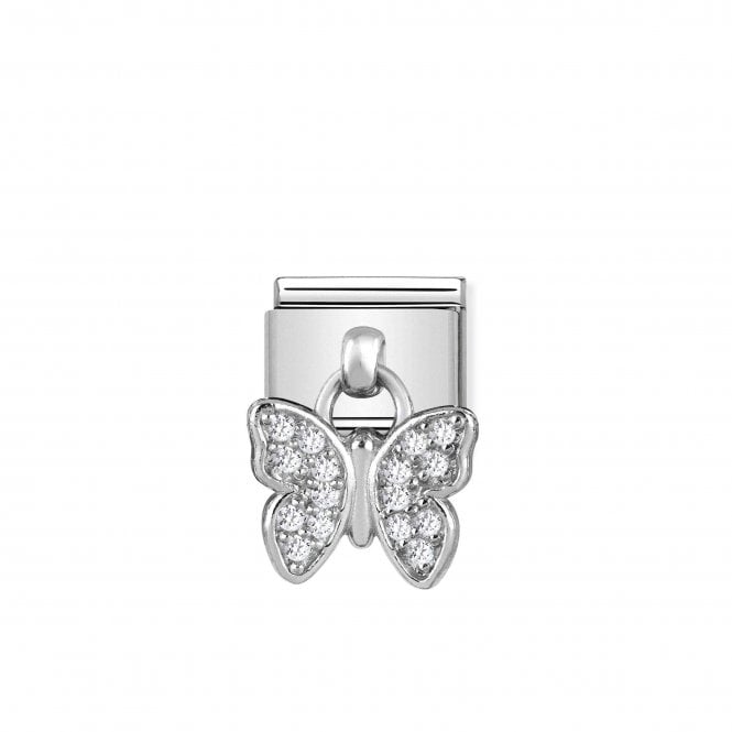 NOMINATION ITALY Classic Silver & CZ Butterfly Drop Charm