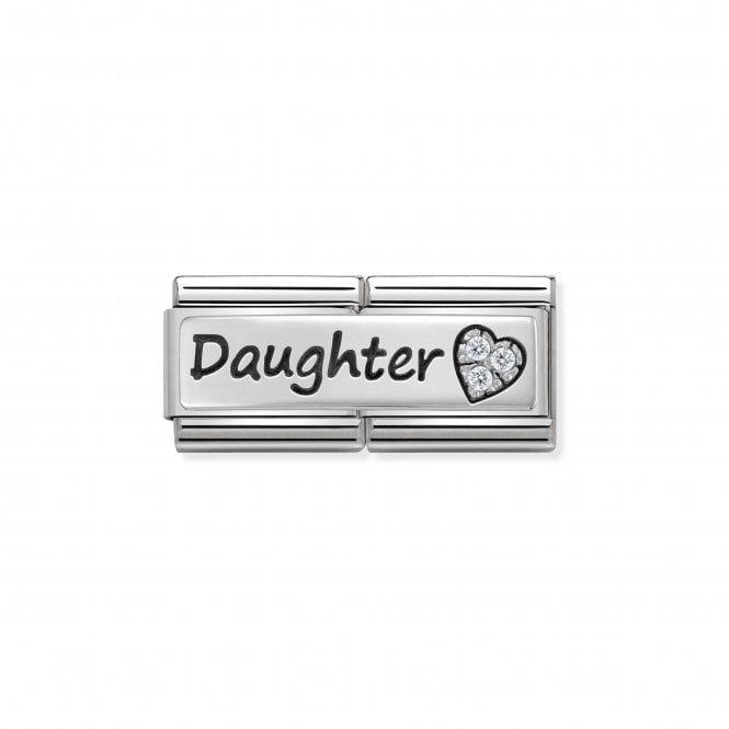 NOMINATION ITALY Classic Silver & CZ Daughter Heart Double Charm